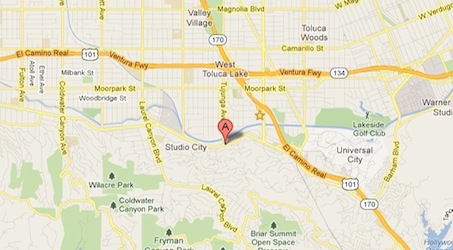 Map to our Studio City location near Glendale